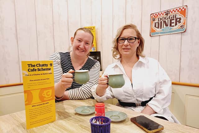 Nicola Brooksbank, left, and Tammi Franklin have signed up to the national Chatty Cafe scheme. Image: Dianne Tuckett