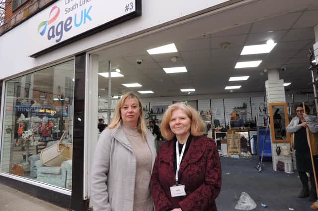 Michele Jolly, chief executive of Age UK Lincoln and South Lincolnshire, with shop manager Lorraine Tompsett.