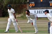 Kieran Harbron capturing the final Grantham wicket.