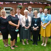 From left - Laura Cook - deputy manager, at Ashdene care home Jilly Hunt - manager, Aaron Bradnam - of LCC, Melanie Weatherley - chairman of LinCA, , Luke McCarthy - management assistant, Anne Chafer - Senior Clinical Research Practitioner, Sam Beckett - policy advisor for the Department of Health and Social Care, Rachel Fothergill - Clinical Research Practitioner, and Deborah Sturdy - England's chief nurse for adult social care.