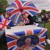 Full patriotic spirit from Dave and Tina Smith of Osbournby at the King's Coronation event in Sleaford.