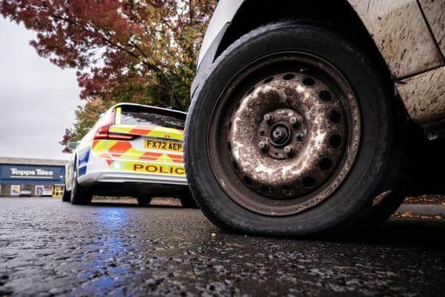 A vehicle with a bald tyre. Picture: Lincolnshire Police