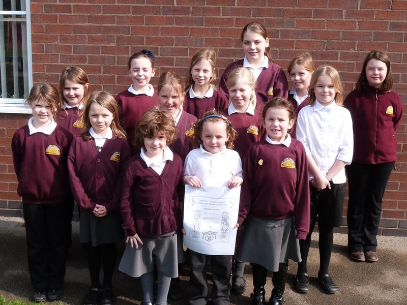 The choir from Kelsey Primary School, in North Kelsey, following a second-place finish at the North Lincolnshire Music and Drama Festival.