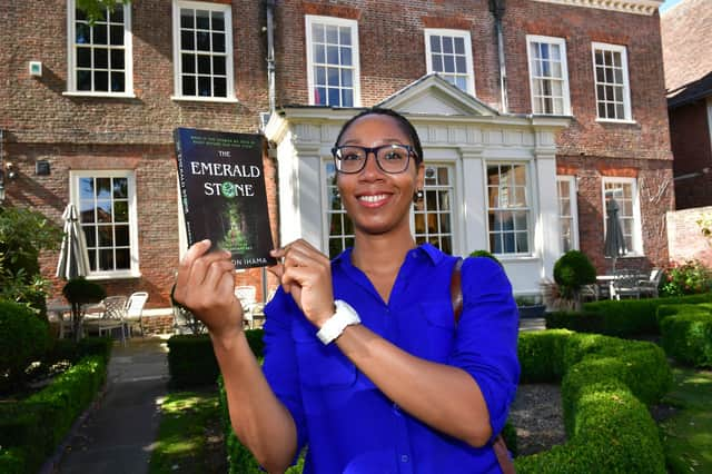 Boston author, Sharon Ihama, outside Fydell House.