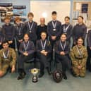 The Sleaford Air Cadets swimming team with their silverware.