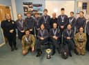 The Sleaford Air Cadets swimming team with their silverware.