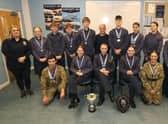 The Sleaford Air Cadets swimming team with their silverware.