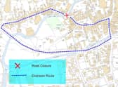 The diversion route during Bridge Street closure.