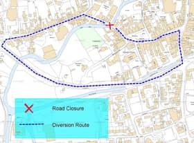 The diversion route during Bridge Street closure.
