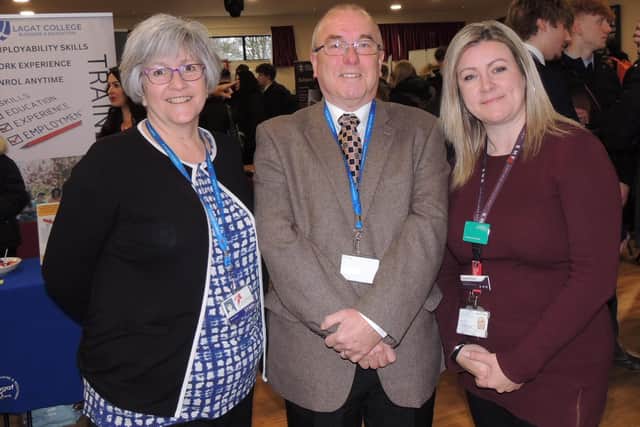 From left - Operational Head of Careers Donna Jarvis, school careers link governor Mal Gavin and Kaye Robinson, a volunteer enterprise advisor for the school.