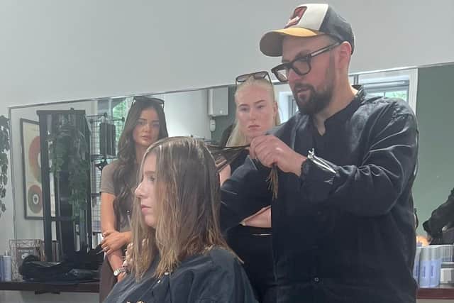 Award-winning hairdressing educator Davide Spinelli shows off his skills at the Woodhall Spa event.