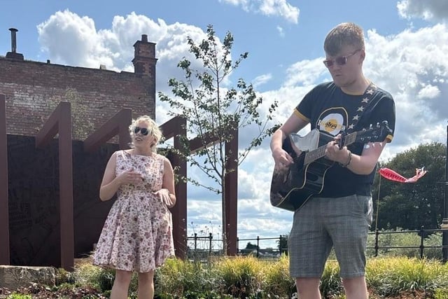 Brother and sister, Logan and Emily Toward, played an acoustic set