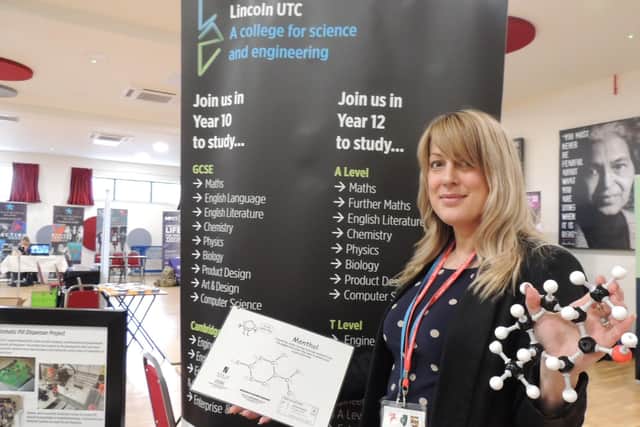 Natalie Smith of Lincoln University Technical College at the St George's Academy careers fair.