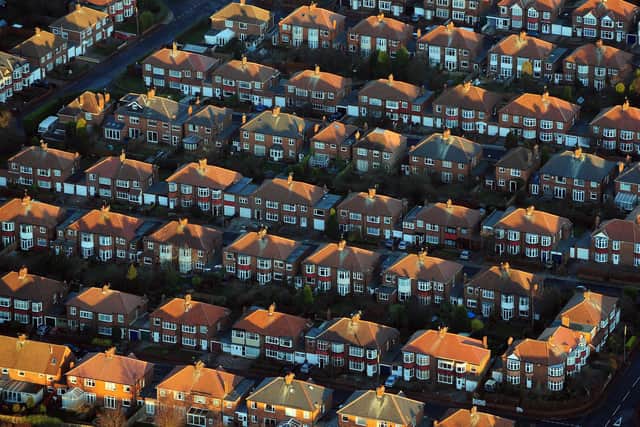 Aerial view of houses in Newcastle.
