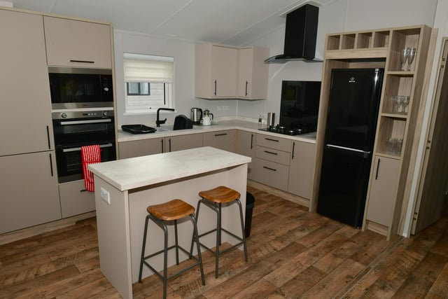 A fully fitted kitchen in one of the lodges.