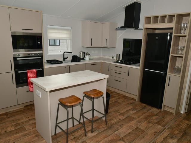 A fully fitted kitchen in one of the lodges.