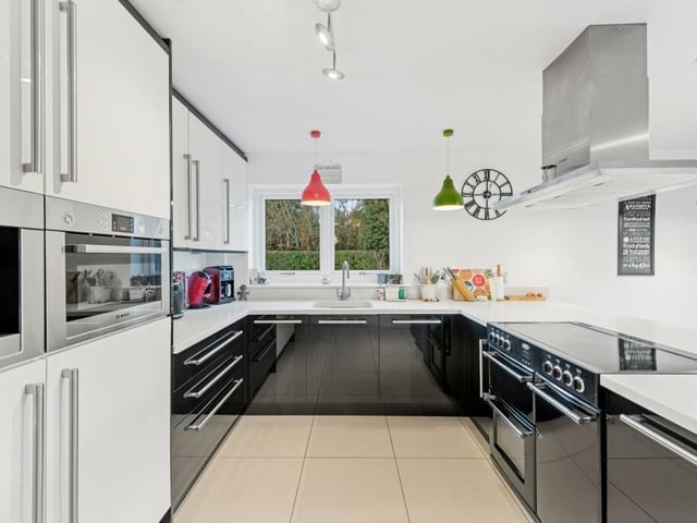 The kitchen area.