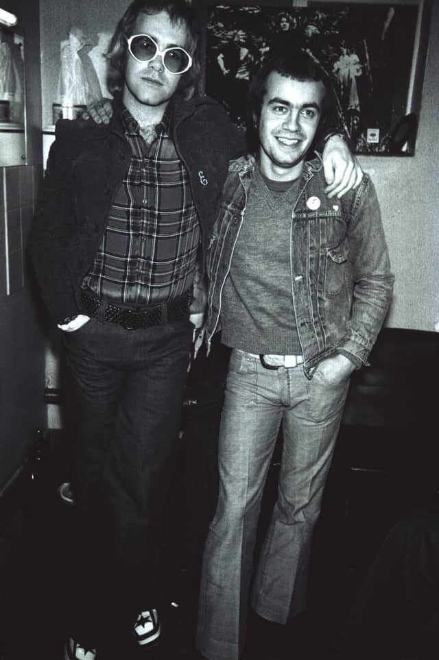 Elton John and songwriting partner Bernie Taupin at the Gliderdrome, in Boston, as photographed by Gary Atkinson.
