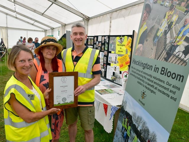 L-R Julie Grigg, Dawn Bell, Kev Booth of Heckington in Bloom