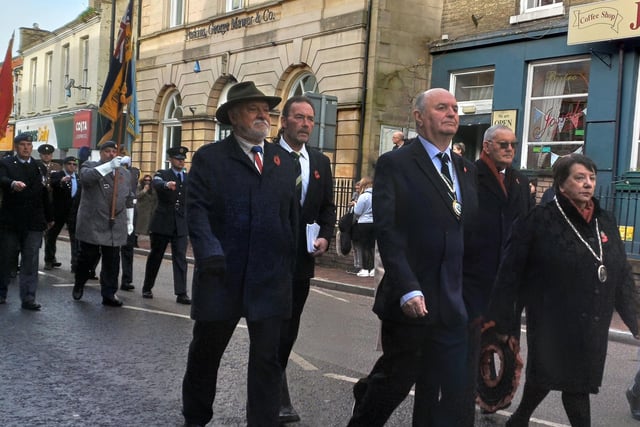 Members of the town council were led by Mayor Jo Pilley