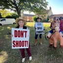 The RAF Scampton cowboy protest. (Photo by: James Turner/Local Democracy Reporting Service)