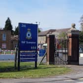 RAF Scampton's main gate before its closure earlier this year