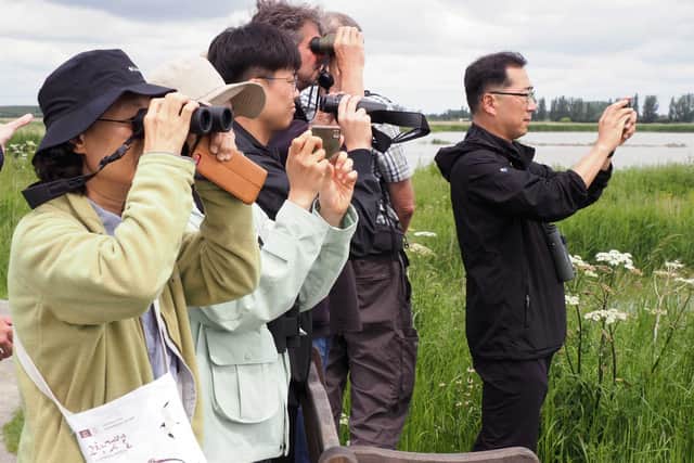 The group taking in the surroundings at RSPB Frampton Marsh.