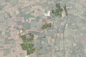 Updated plans for Springwell solar farm, near Metheringham. Credit: EDF Renewables UK and Luminous Energy