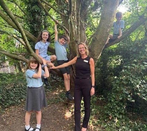 Clare Robinson and students