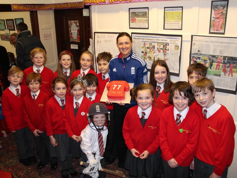 Homecoming celebrations at Louth’s Greenwich House Independent School for teacher – and international cricketer - Arran Brindle. Arran played a major part in the England
Women’s Ashes victory in Australia the previous month, achieving the highest batting average on the team.
