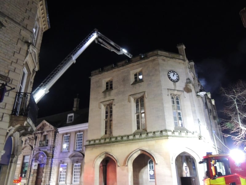 Witnesses say the roof of the building has collapsed due to the fire. Photo: Andy Hubbert