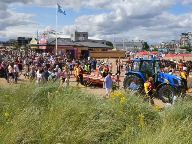 Hundreds of spectators were eager to watch the lifeboats in action.