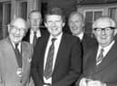 John Motson, pictured in 1987, as the guest of honour at the Probus Club of Boston.