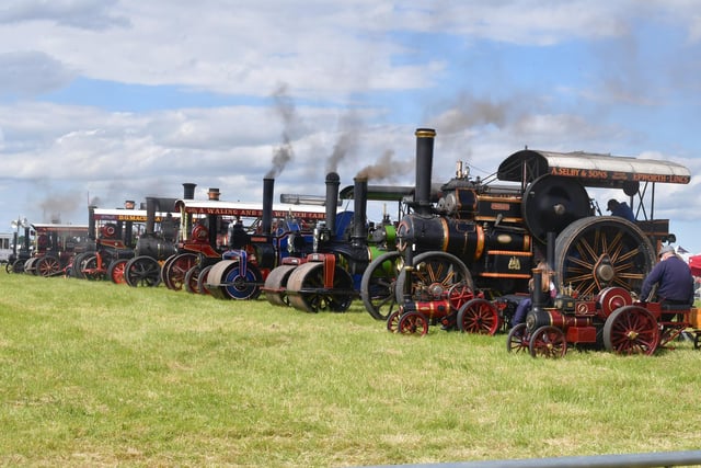 Some of the vintage steam-driven machinery on show.