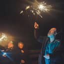 Residents and staff enjoying fireworks