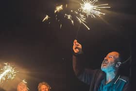 Residents and staff enjoying fireworks