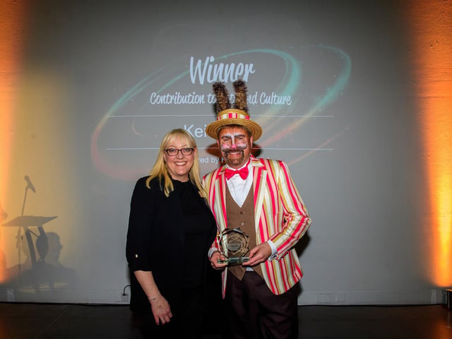 Kei Bailey - winner of Contribution to Arts and Culture, had to dash off to a performance of Alice in Wonderland with Sleaford Little Theatre. Photo: Chris Vaughan Photography for NKDC