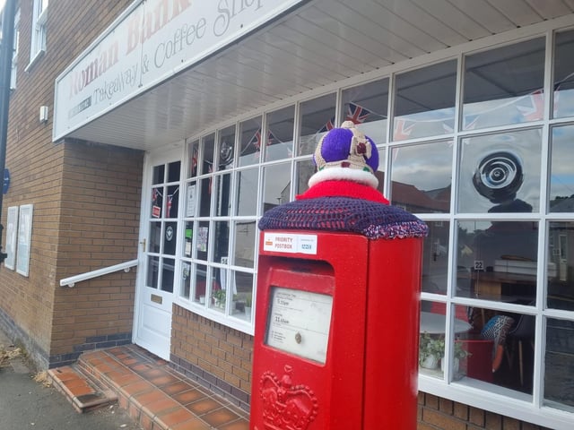 Someone has been busy again creating this crochet crown for a letterbox in Burgh le Marsh.