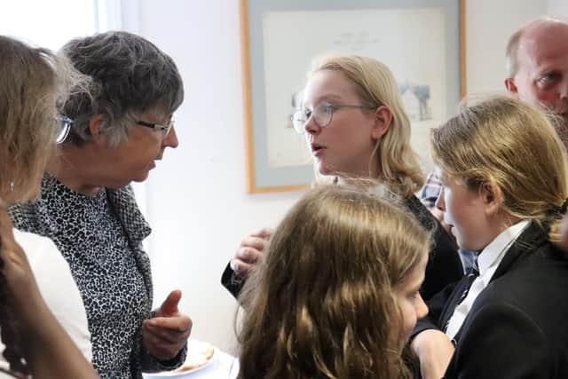 Current students gave their Lincolnshire Show School’s Challenge presentation to the visitors at the FoDa launch. Image: De Aston