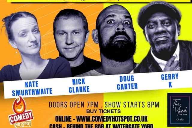 Get ready to laugh at the comedy night at The Yard venue, Sleaford.
