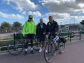 The team: (left to right) Dominic Hughes, Alan Grimadell, Jeremy Copestake, Chris Frost and Mike Copestake pictured in Derby at the start of the ride in October 2022.