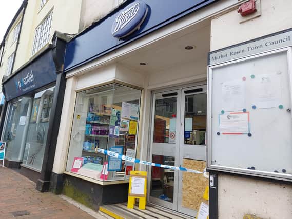 Market Rasen Boots store was sealed off all day