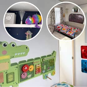 Some of the autism-friendly sensory features added to the children's room.