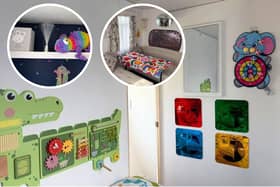 Some of the autism-friendly sensory features added to the children's room.