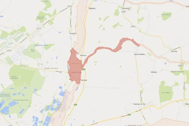 Red Flood Warning has been issued for Haltham and Kirkby on Bain. Photo: Environment Agency