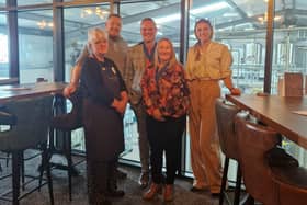 From left to right - Kate Snell, Tristan Jorgenson, Deputy Mayor Councillor Darren Hobson, Deputy Mayoress Sarah-Jayne Hobson and Amy Conyard (co-founder).