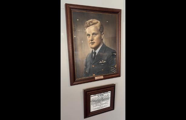 Flt Sgt Copley – who has lived in Boston for about 20 years – first became interested in their story through a painting hanging in RAF Coningsby’s Warrant Officers’ and Sergeants’ Mess. The portrait depicts the pilot of the Lancaster, Flt Sgt Geoffrey Appleyard, and had been presented to the station by his mother during the war.