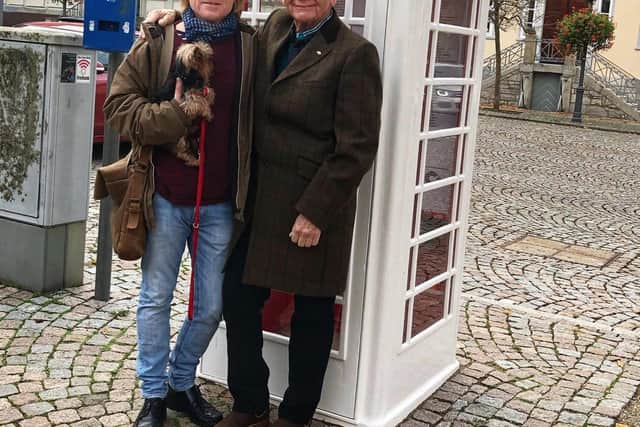 Coun Sid Dennis with John Byford in Bad Gandersheim at The Box art project.