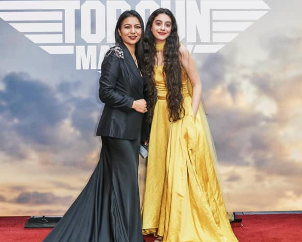 Designer Sanyukta Shrestha (left) with A-List actress Yasmina El Abd.