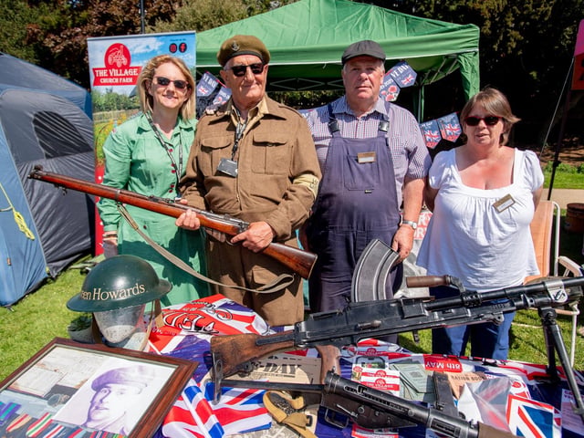 Attention! Maria Cathrine Price, Rodney Martin, Steve Wattam and Janet Garner Jones, volunteers from The Village Church Farm Museum, manning a stall.